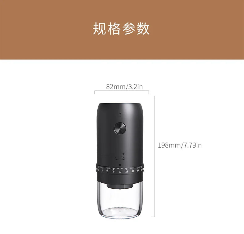 Electric Coffee Bean Grinder Portable 40 Gears External Adjustable Home Coffee Grinder Rechargeable Grinders Coffee Machine Gift